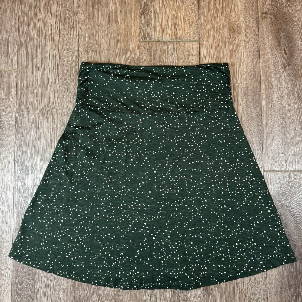 Toad & Co Chaka Skirt Green Floral Knit A-Line Pull On Size S Travel Boho Casual - Picture 7 of 10